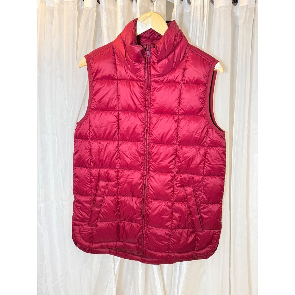 Gap Puffer Vest Womens Small Red Recycled PrimaLoft Water Resistant Quilted